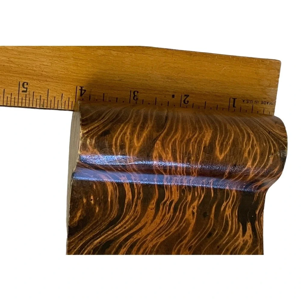 Salad Hands Servers Set of 2 Brown Burl Wood Grain Finish